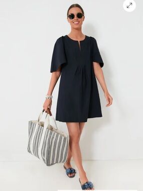 Pomander Place Deep Navy Finley Flutter Sleeve Mini Dress Large
